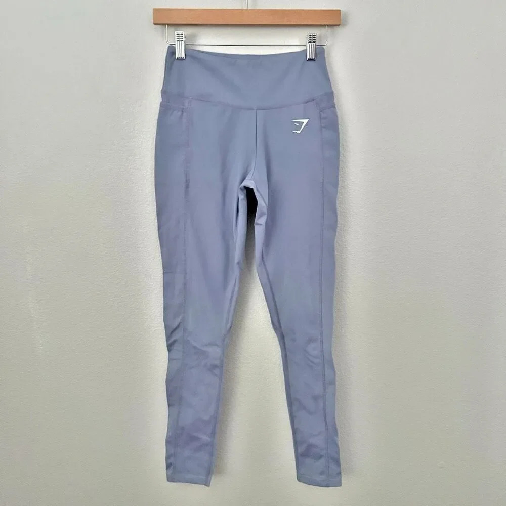 GYMSHARK | Dark Periwinkle Blue High Waist Leggings Soft Logo | Size Small